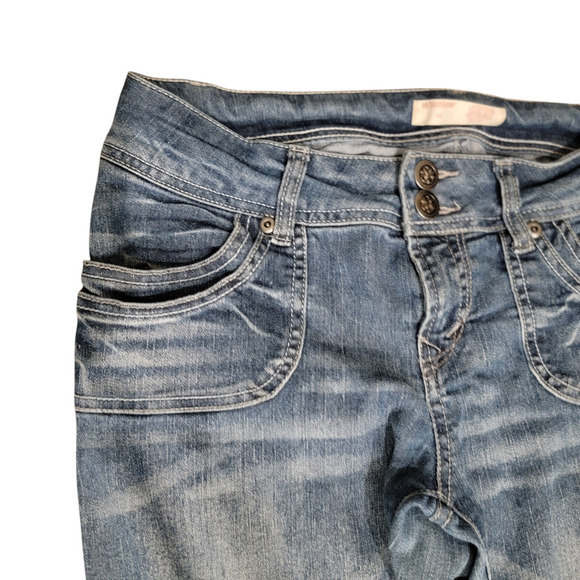 Y2K Vintage No Boundaries Beaded Boot Cut Sz 11 Medium Wash Style Jeans - Picture 5 of 13